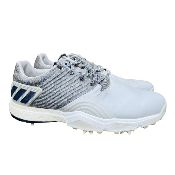 Adidas Adipower 4orged Spiked Golf Shoe Men's US 9 White Gray Round‎ Toe F34192 - Picture 1 of 9